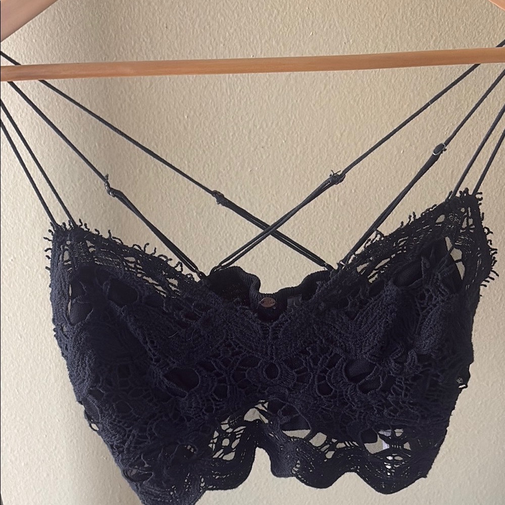 Elegant Black Free people Lace Bralette
